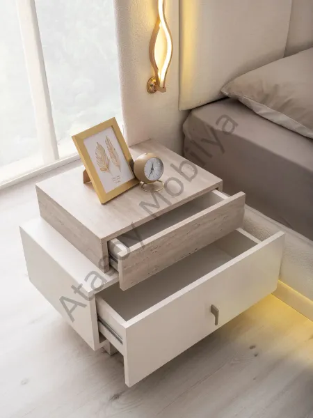 Platin Köşe Dolaplı Yatak Odası