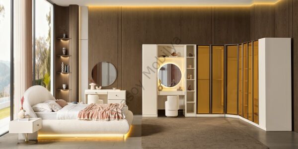 Marsel Köşe Dolaplı Yatak Odası