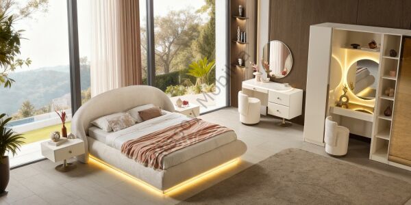 Marsel Köşe Dolaplı Yatak Odası