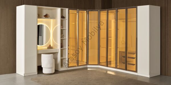 Marsel Köşe Dolaplı Yatak Odası