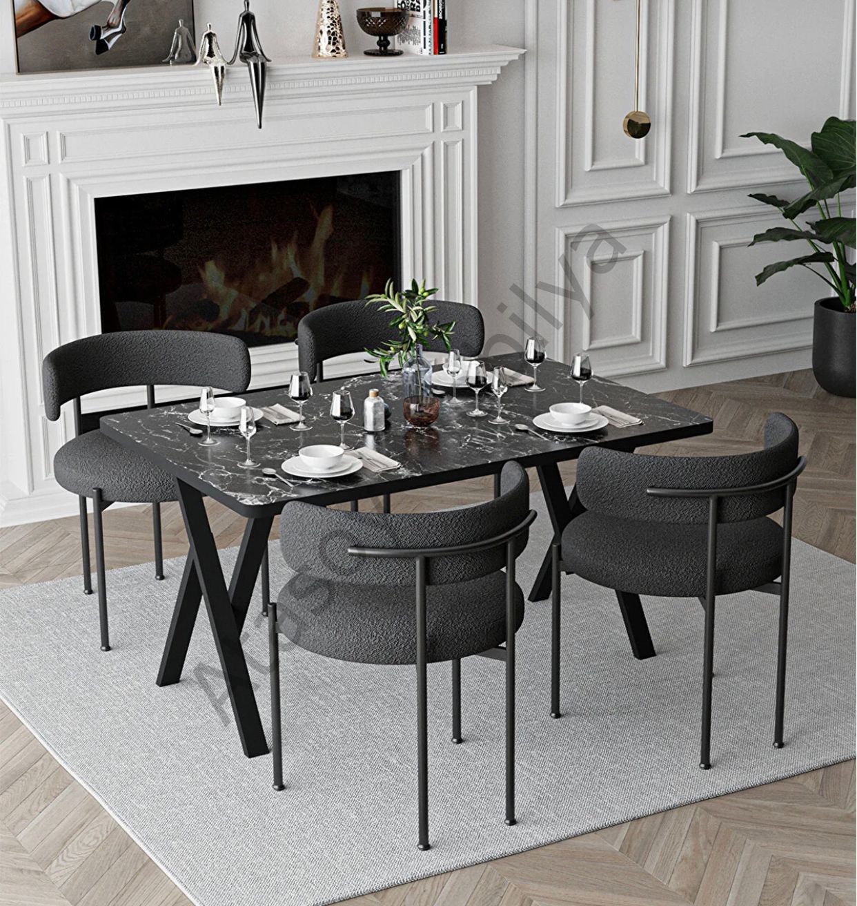 Lider Masa Sandalye Takımı SİYAH